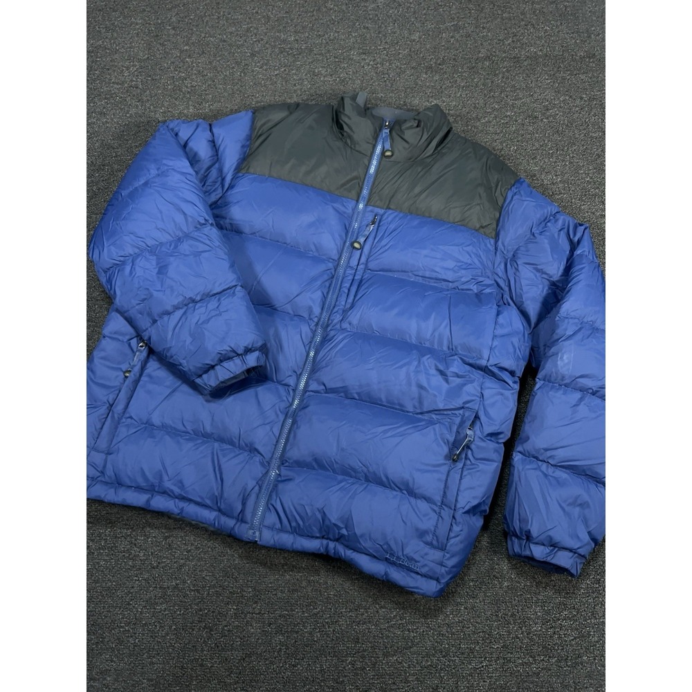 LL Bean Ultralight 850 Down Jacket Men's 2XL Blue Nylon Full Zip Puffer OFKF7